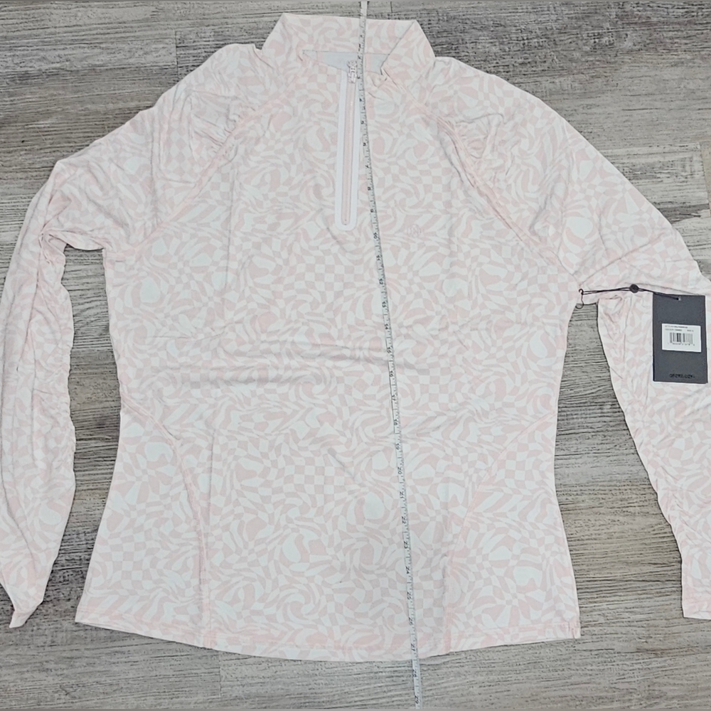 G/fore Womens Pink Distorted Cooling Golf Longsleeve Size L - Picture 2 of 10